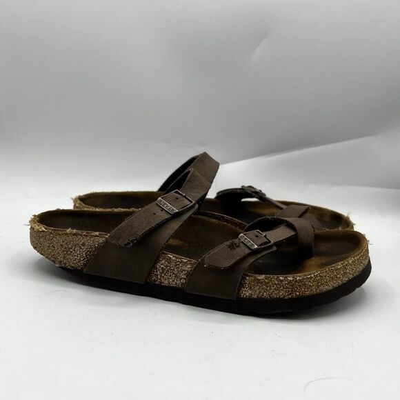 Birkenstock Shoes - Birkenstock Sandals Womens 39/8 Mocha Mayari Toe Loop Strappy Slip On Flat